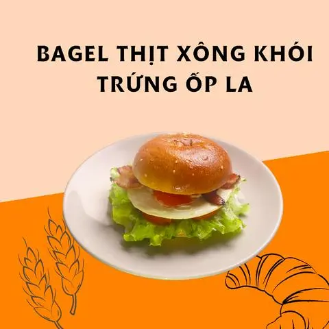 Hình ảnh Bagel thịt xông khói ốp la