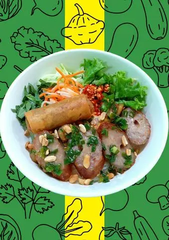 Hình ảnh Bánh Hỏi Nem Nướng và Chả Giò 