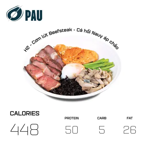 Hình ảnh H2 - Cơm lứt Beefsteak - Cá hồi Nauy áp chảo 