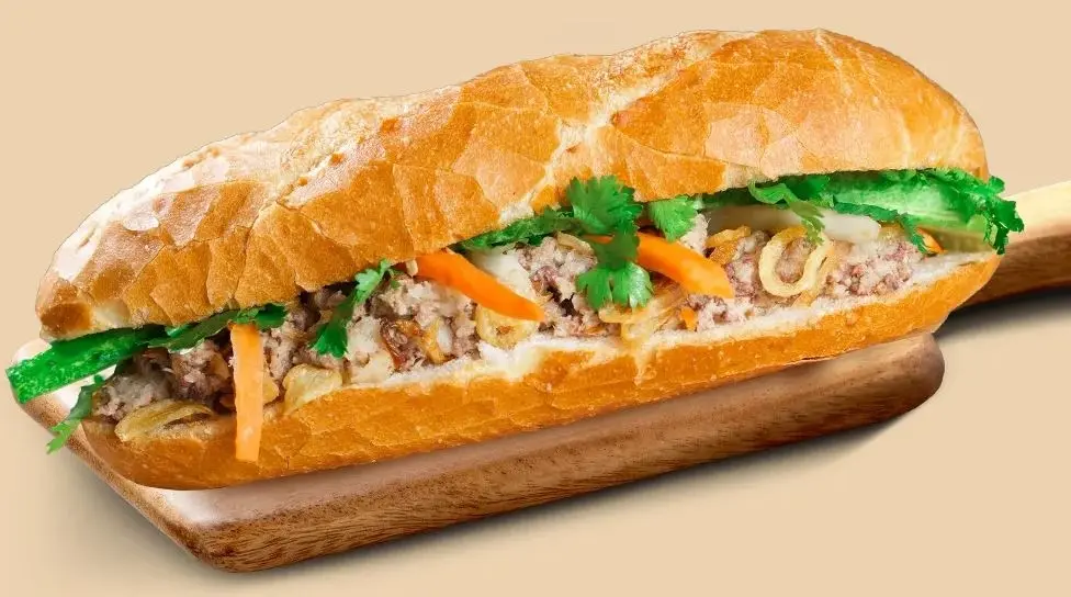 Hình ảnh Bánh Mì Pate, Bơ, Chà Bông