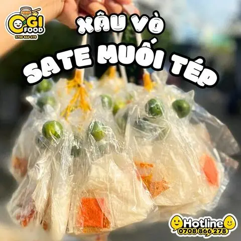 Hình ảnh Xâu 10 Bịch Vò Phơi Sương Sate Muối Tép