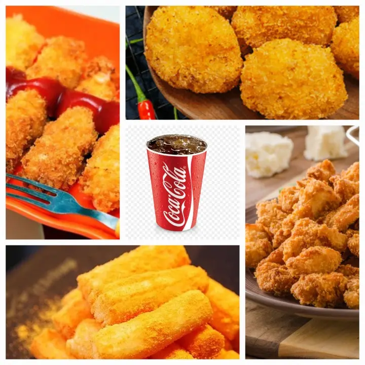 Hình ảnh Combo Bạn Bè (2 bánh gà, 2 phô mai que, 2 coca M, 1 bánh gạo lắc phô mai, 1 gà popcorn lắc phô mai)