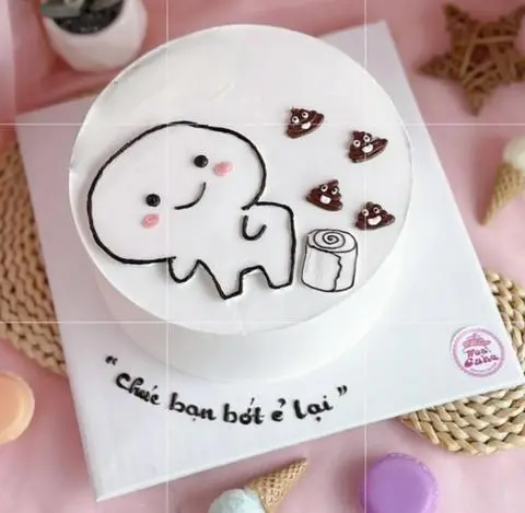 Hình ảnh bánh kem sinh nhật 14cm chúc bạn bớt ẻ