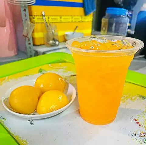 Hình ảnh Cam Vắt Mix Đào Dầm Ly Khổng Lồ 800ml