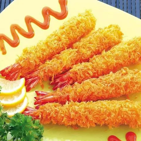 Hình ảnh fried shrimp/tôm chiên xù giòn giòn x5 con (full topping )kèm sốt cay.