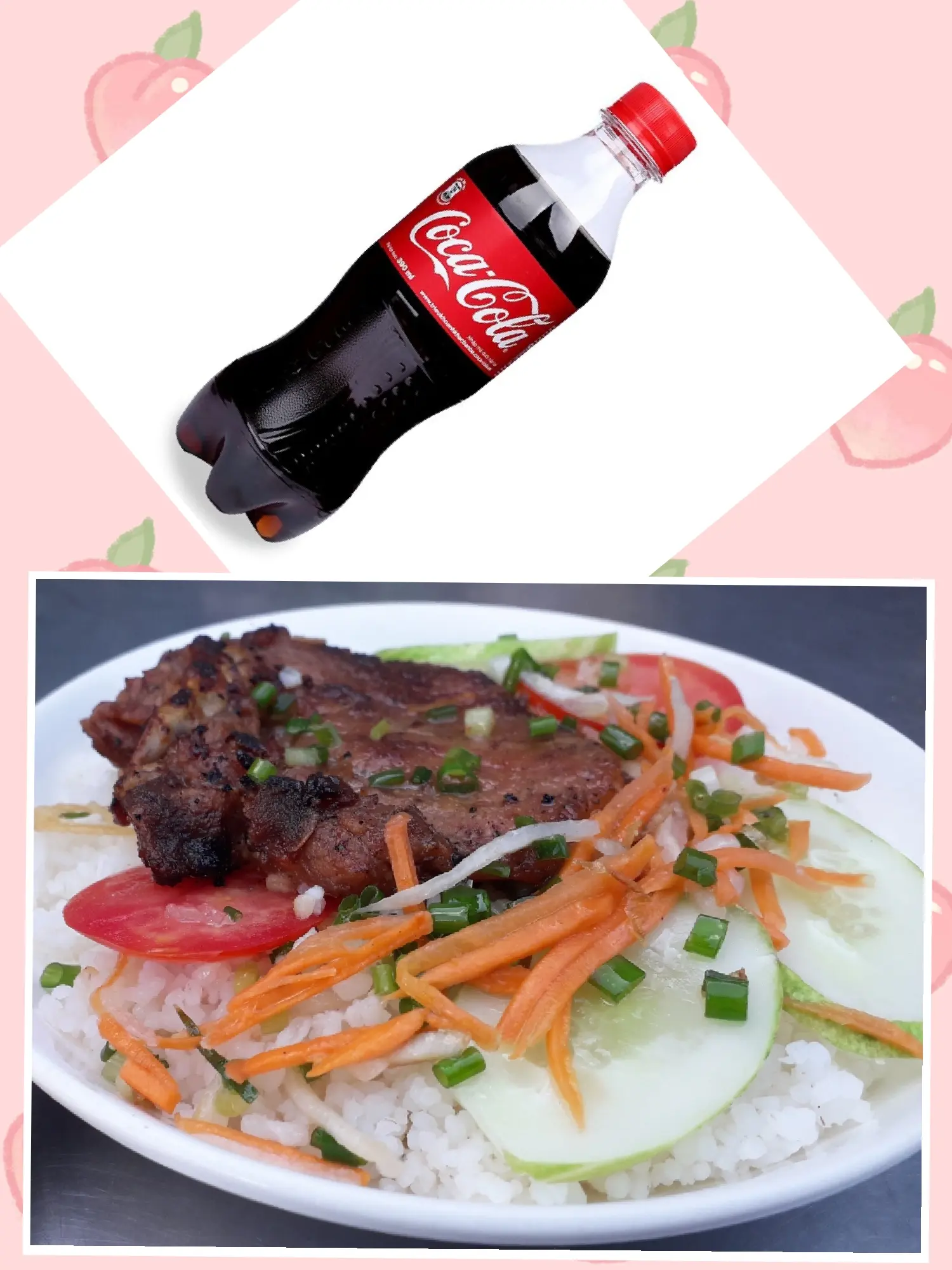 Hình ảnh 01 Cơm Tấm Sườn + 01 chai Coca-Cola.