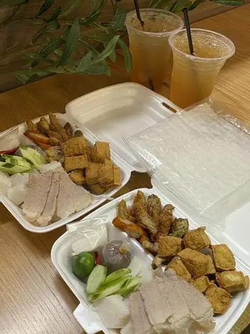 Hình ảnh [SET 2 NGƯỜI: 2 BÚN ĐẬU ĐẶC BIỆT + 1 BÁNH TRÁNG + 2 TRÀ TẮC LỚN			