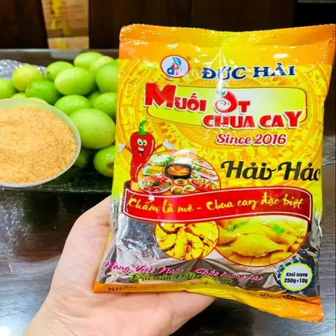 Hình ảnh Muối Đức Hải 500g Gói To, Muối Ớt Đức Hải Chua Cay, Bột Canh Đậm Vị Chính Hãng