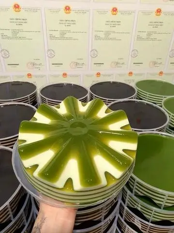 Hình ảnh Rau câu flan hương vị Pháp matcha