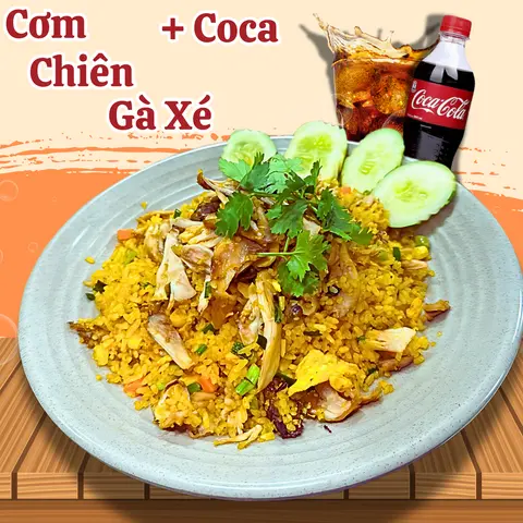Hình ảnh Cơm Chiên Gà Xé + Coca