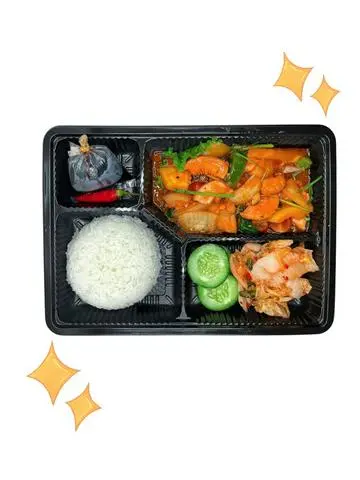 Hình ảnh Cơm mực xào chua ngọt