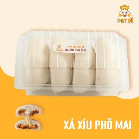 Hình ảnh Bánh bao Xá xíu phô mai - HỘP 4 CHIẾC (KHÁCH TỰ HẤP NÓNG)