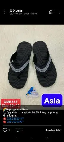 Hình ảnh dép kẹp asia gợn sóng đen từ 39 tới 42