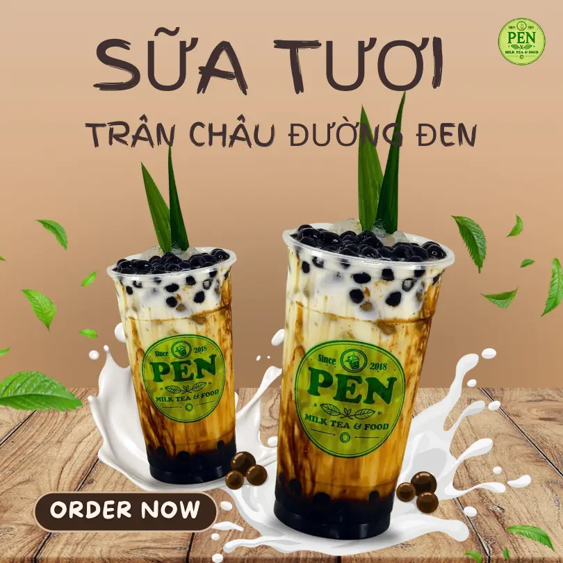 Hình ảnh Sữa tươi trân châu đường đen