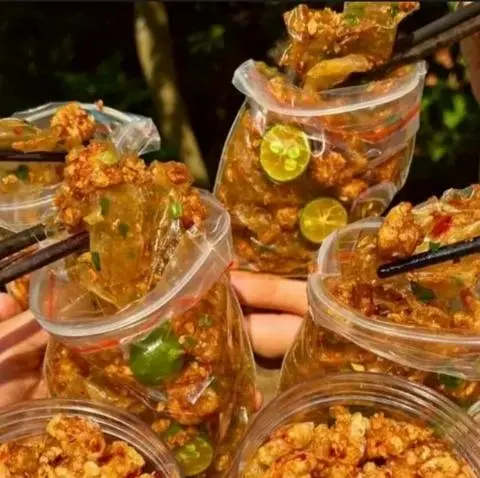 Hình ảnh Bánh tráng dẻo Mỡ hành Tóp mỡ Đặc biệt - Khách Trộn
