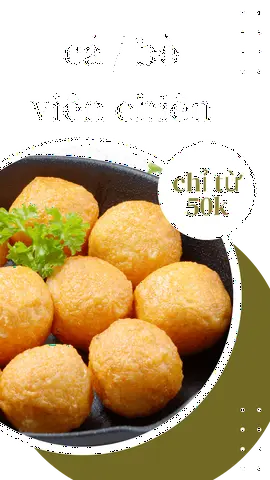 Hình ảnh cá viên chiên ( kèm topping đậu bắp )