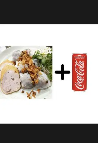 Hình ảnh Combo bánh cuốn chả - coca