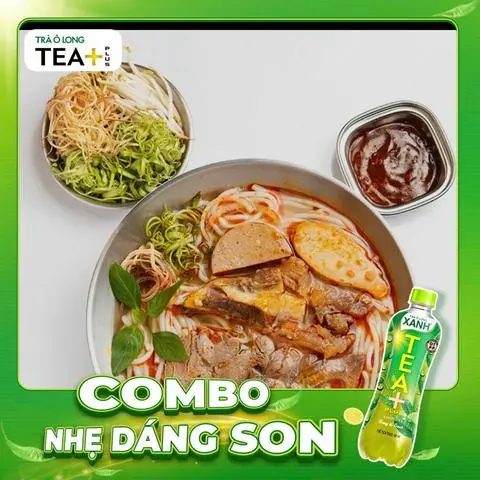 Hình ảnh COMBO BÚN BÒ THẬP CẨM + OLONG XANH