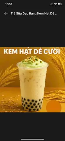 Hình ảnh TRÀ SỮA GẠO RANG KEM HẠT DẺ CƯỜI 