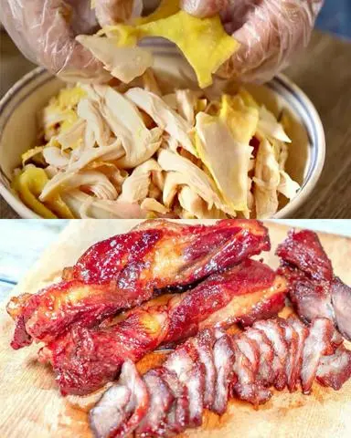 Hình ảnh Gà xé + Xá xíu