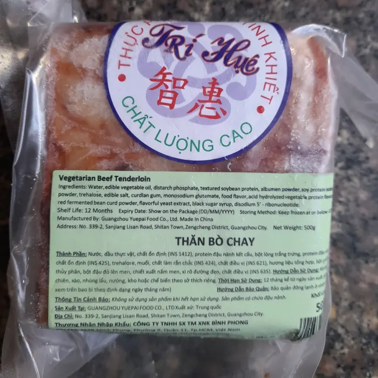 Hình ảnh thăn bò chay trí huệ 500g