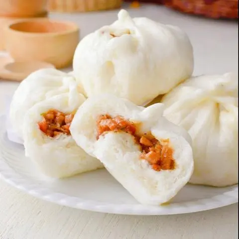 Hình ảnh Bánh Bao Thịt, Trứng, Xúc Xích, Lạp Xưởng