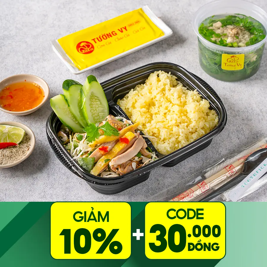 Hình ảnh Cơm Gà Xé Gỏi + Canh Xà Lách Xoong