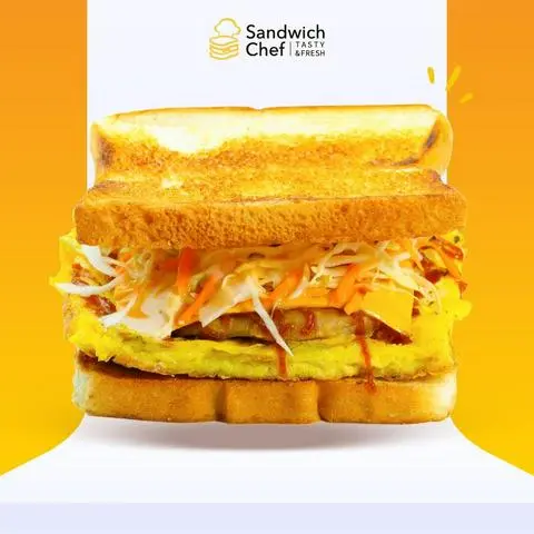 Hình ảnh Sandwich Bò BBQ Trứng Phô Mai Cay Hàn Quốc-NEW Beef, Egg & Cheese Sandwich with Spicy BBQ- NEW
