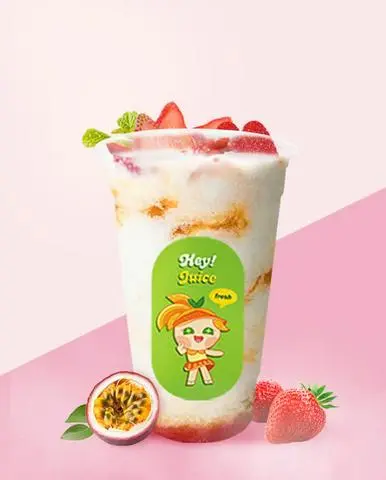 Hình ảnh Sữa chua trái cây (Chanh dây + Dâu tây)
