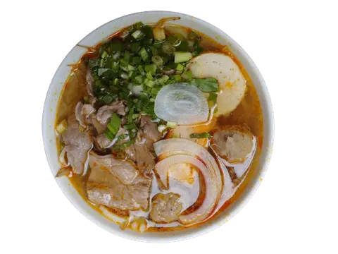 Hình ảnh Bún Bò tái chả bò viên