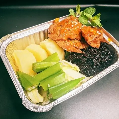Hình ảnh Chả Cá Basa Sốt Tiêu + Cơm Gạo Lứt + Rau Củ Mix