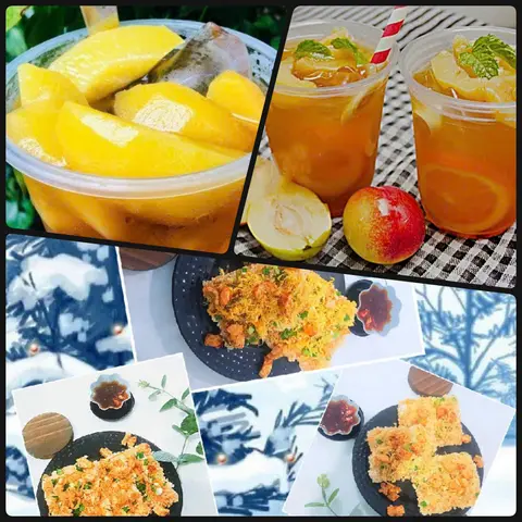 Hình ảnh Cơm Cháy Chà Bông 3m + Trà Đào/Trà Đào Xí Muội 