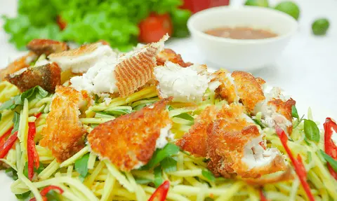 Hình ảnh gỏi xoài khô cá lóc 