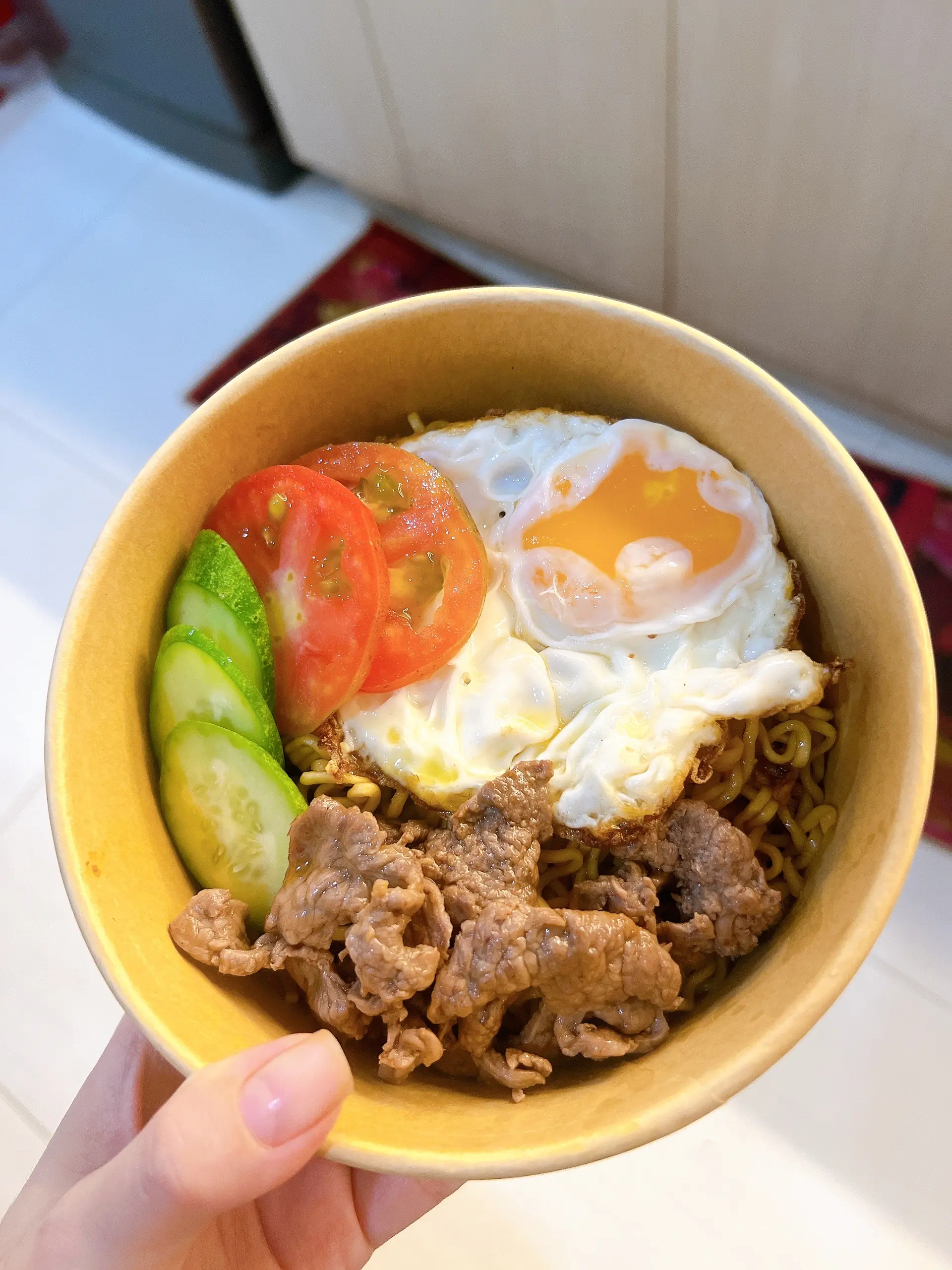 Hình ảnh Mì trộn bò + trứng 