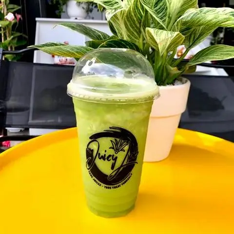 Hình ảnh V4 smoothie cải xoăn(Kale) - thơm - chuối - mật ong - sữa tách béo