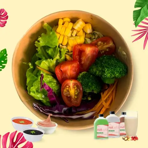 Hình ảnh Salad chay + 250ml sữa hạt