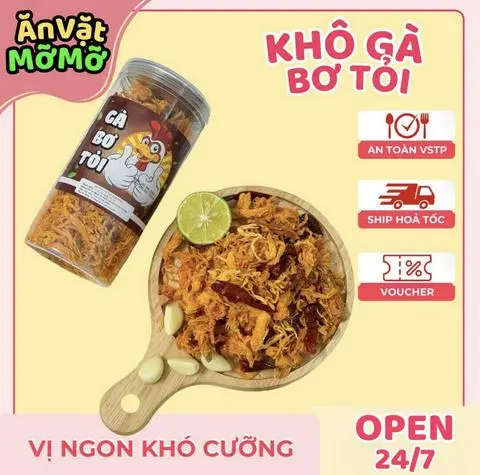 Hình ảnh Khô Gà Bơ Tỏi Nhà Làm Không Pha 300g