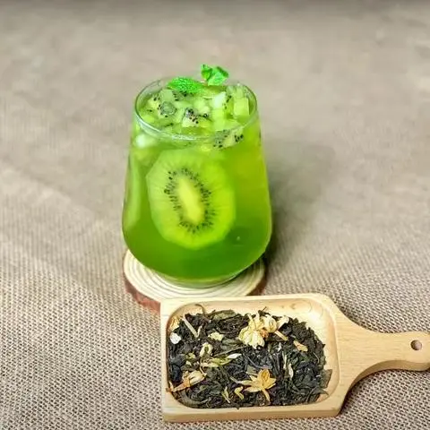 Hình ảnh Trà Ô Long nho xanh - kiwi 