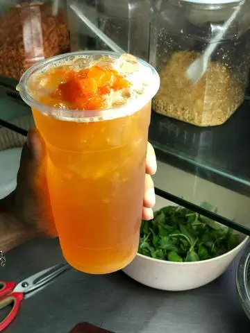 Hình ảnh trà đào dầm
