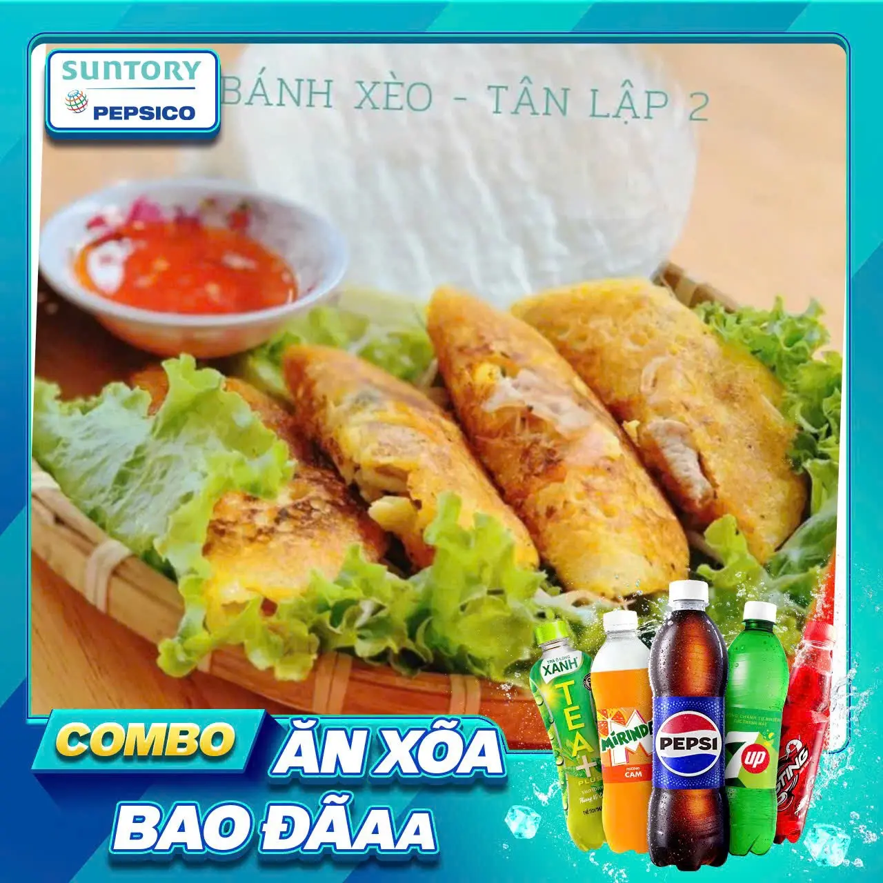 Hình ảnh Bánh xèo tôm thịt mực + nước ngọt