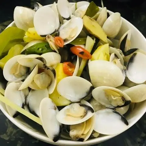 Hình ảnh nghêu hấp xả