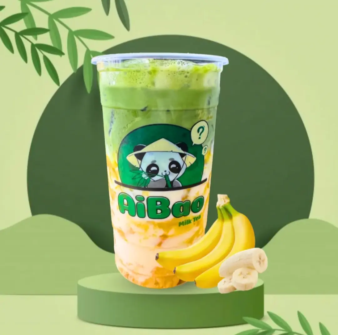 Hình ảnh Matcha latte sữa chuối