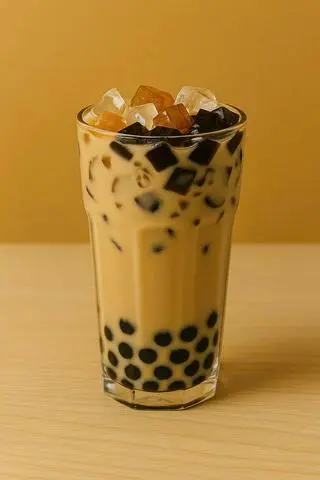 Hình ảnh Đặc biệt: Trà Sữa Táo Đỏ Full Topping