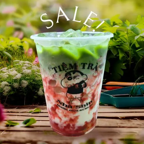 Hình ảnh matcha latte dâu