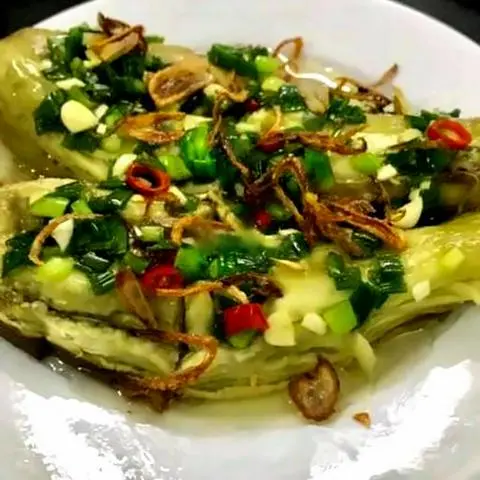 Hình ảnh Cà tím nướng mở hành (món chay hoặc mặn)