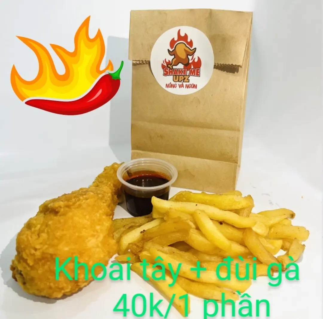 Hình ảnh Đùi gà - khoai tây lắc phô mai