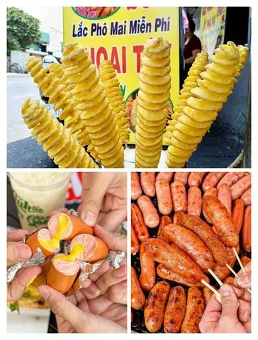 Hình ảnh COMBO 3ph : 1cây lốc xoáy lắc phô mai, 1 c lạp xưởng nướng đá, 1 cây xúc xích phô mai tan chảy.