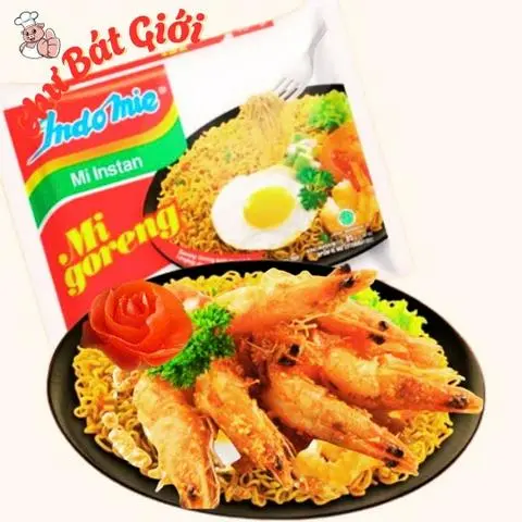 Hình ảnh Mì trộn Indo tôm sốt mắm tỏi