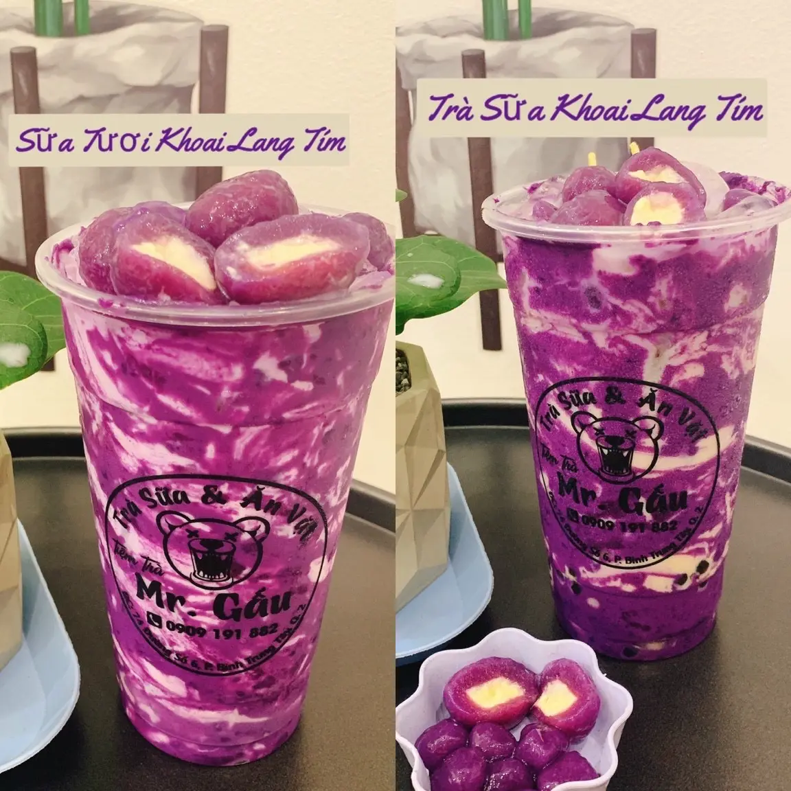 Hình ảnh Sữa tươi khoai lang tím - size M ( có sẵn Trân Châu đen)