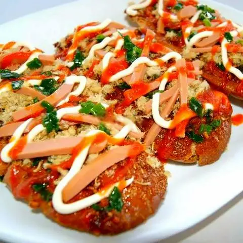 Hình ảnh Bánh mì nướng chà bông mỡ hành